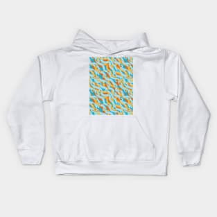 Abstract Diagonal Lines with Swirls Seamless Surface Pattern Design Kids Hoodie